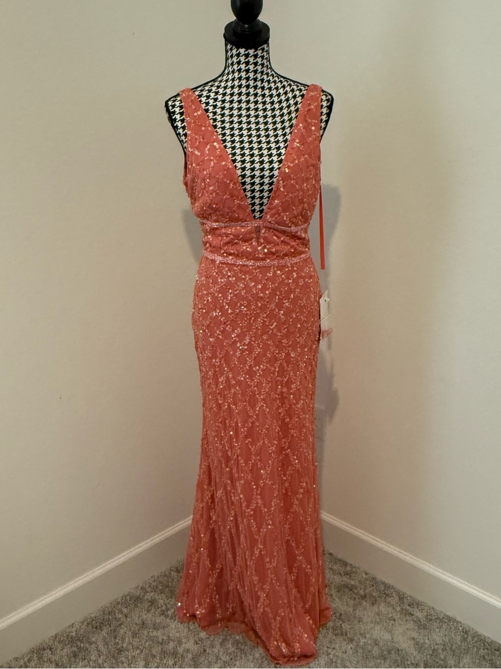 Mac Duggal Coral Sequin V-Neck Evening Dress 5669